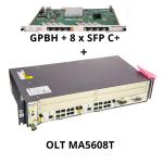 Huawei MA5608T terminal OLT z 8 portową płytą GPON H807GPBH (wkładki C+ w zestawie), 2 płyty MCUD (1G), zasilanie DC MPWC