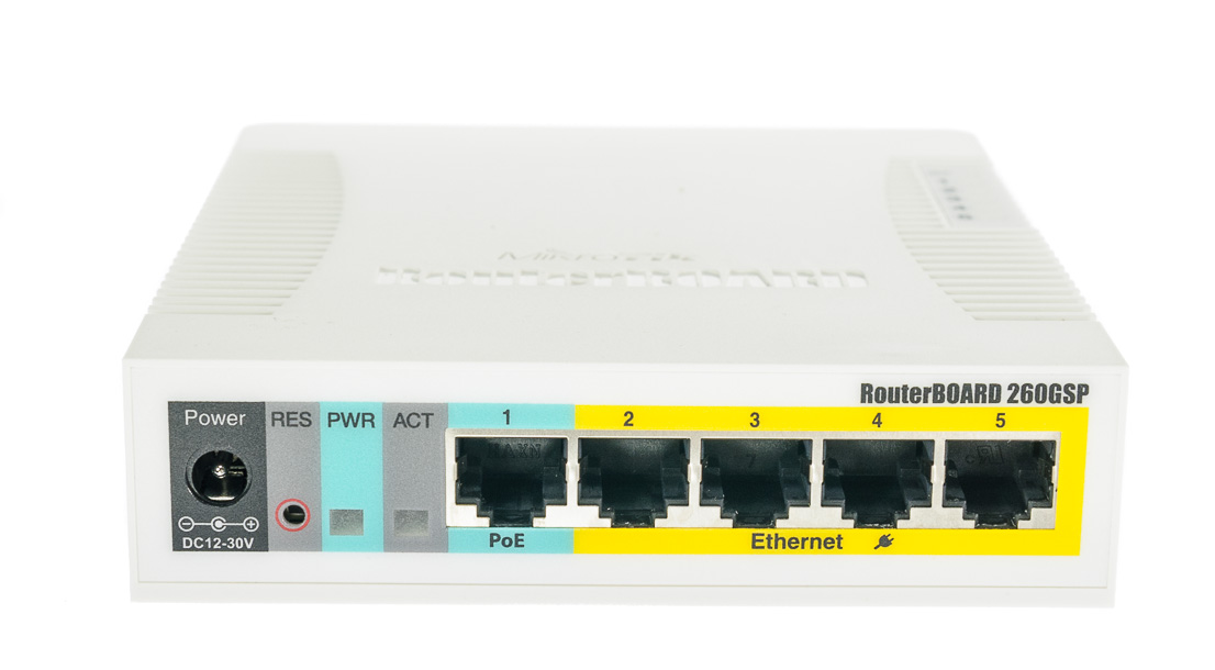MikroTik RouterBOARD RB260GSP switch 5x gigabit Ethernet 4x PoE OUT 1x SFP