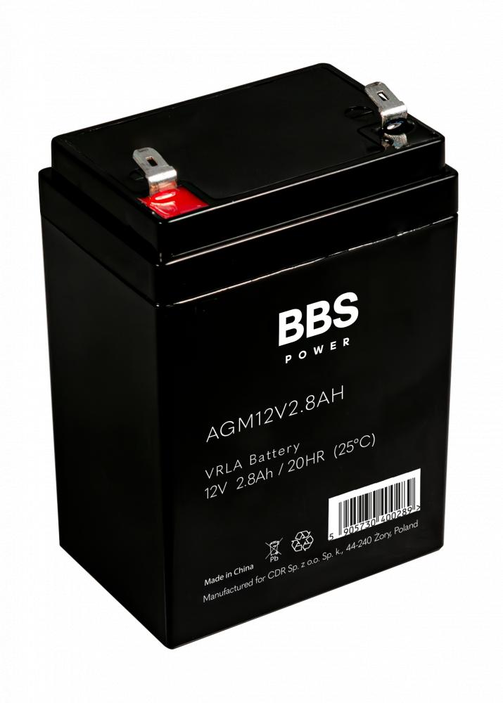 BBS Power AGM12V2.8AH akumulator AGM VRLA 12 V, 2.8 Ah