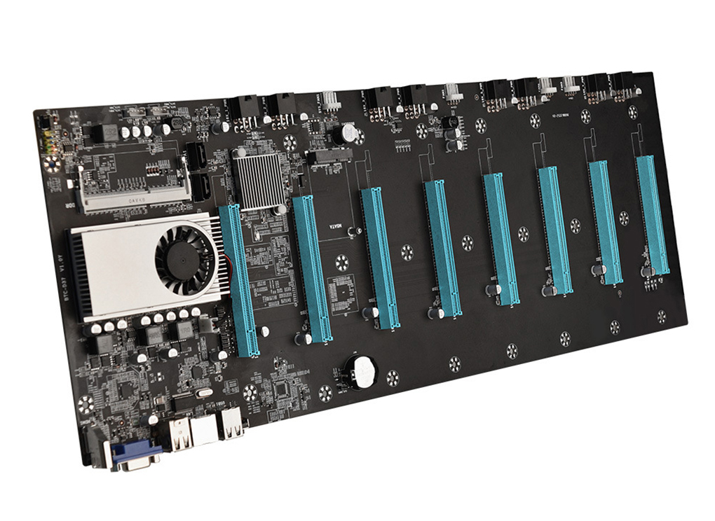 BTC-S37 płyta główna z procesorem do kopania kryptowalut na 8 kart graficznych, Intel Celeron 1037U