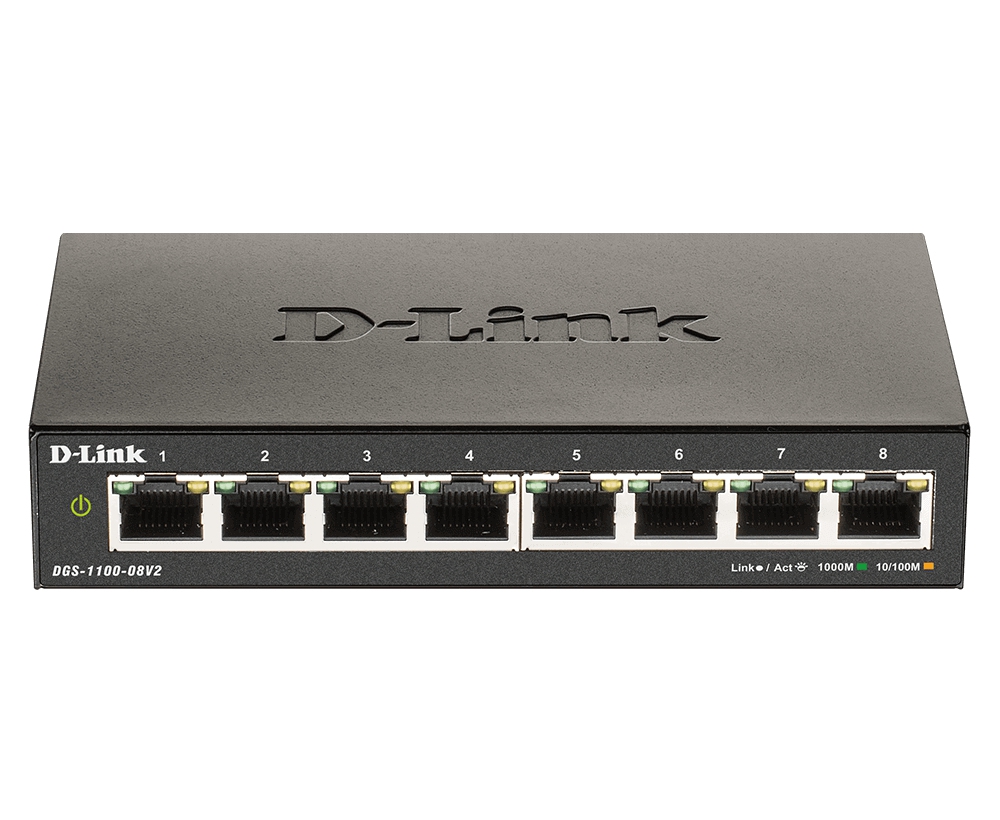 D-Link DGS-1100-08V2/E EasySmart zarządzalny przełącznik (switch) desktop, 8x GE