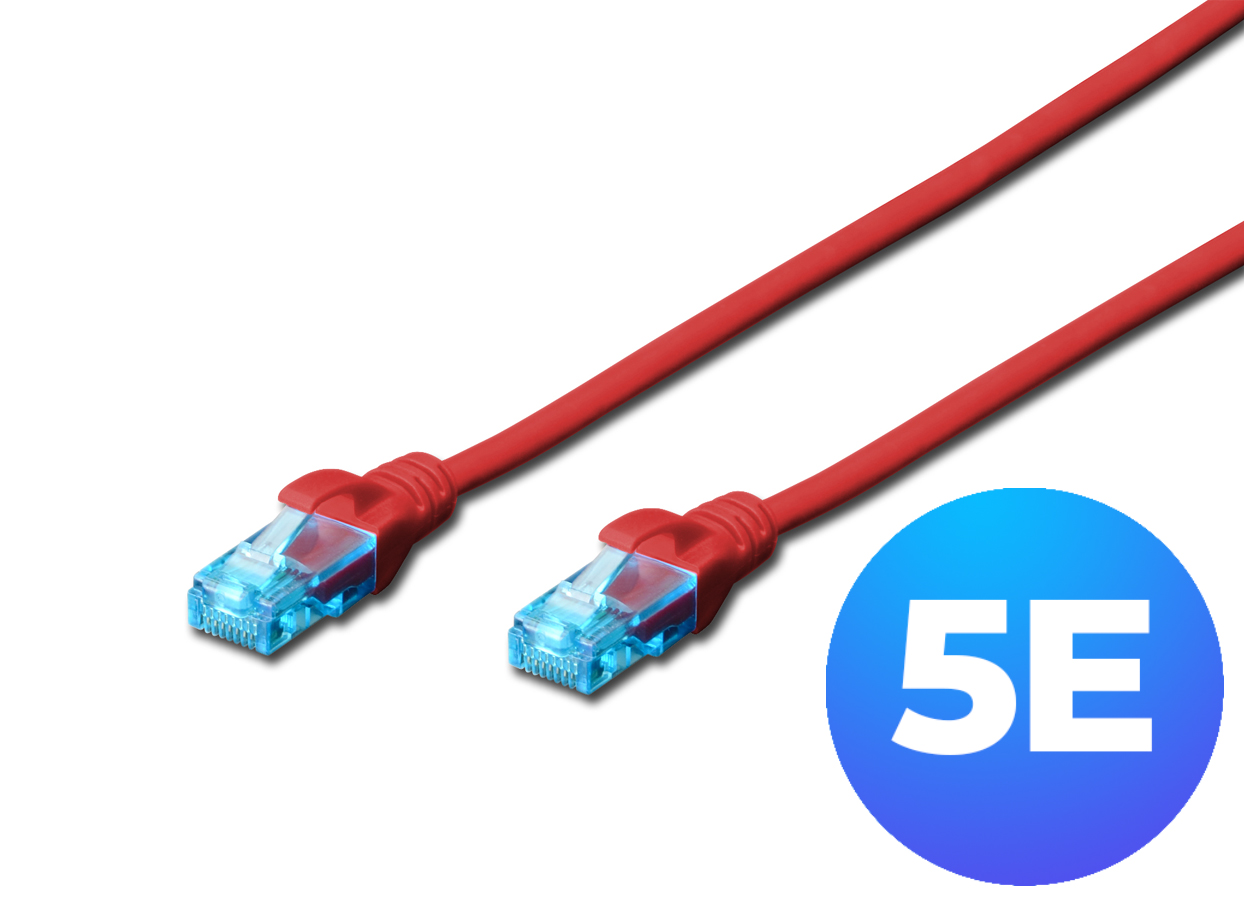 Digitus DK-1512-100/R patchcord U/UTP kat. 5e, CCA, kolor czerwony, długość 10 m