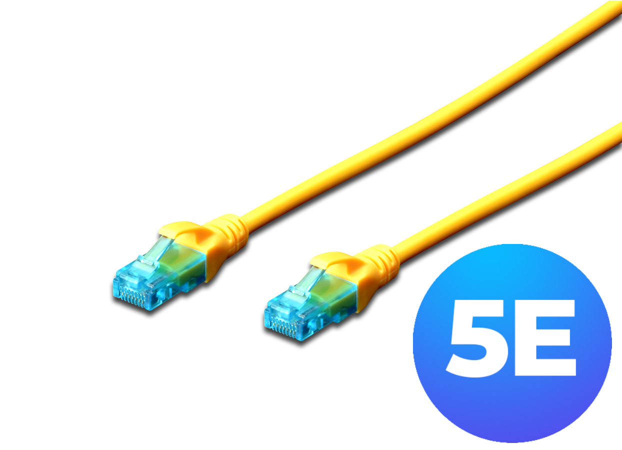 Digitus DK-1511-005/Y patchcord U/UTP kat. 5e, CU, kolor żółty, długość 0,5 m