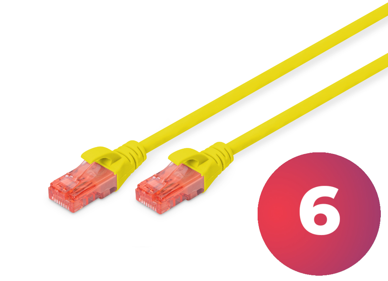 Digitus DK-1612-005/Y patchcord U/UTP kat. 6, CCA, kolor żółty, długość 0,5 m