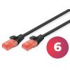 Digitus DK-1617-010/BL, patchcord U/UTP kat. 6, CU, kolor czarny, długość 1 m