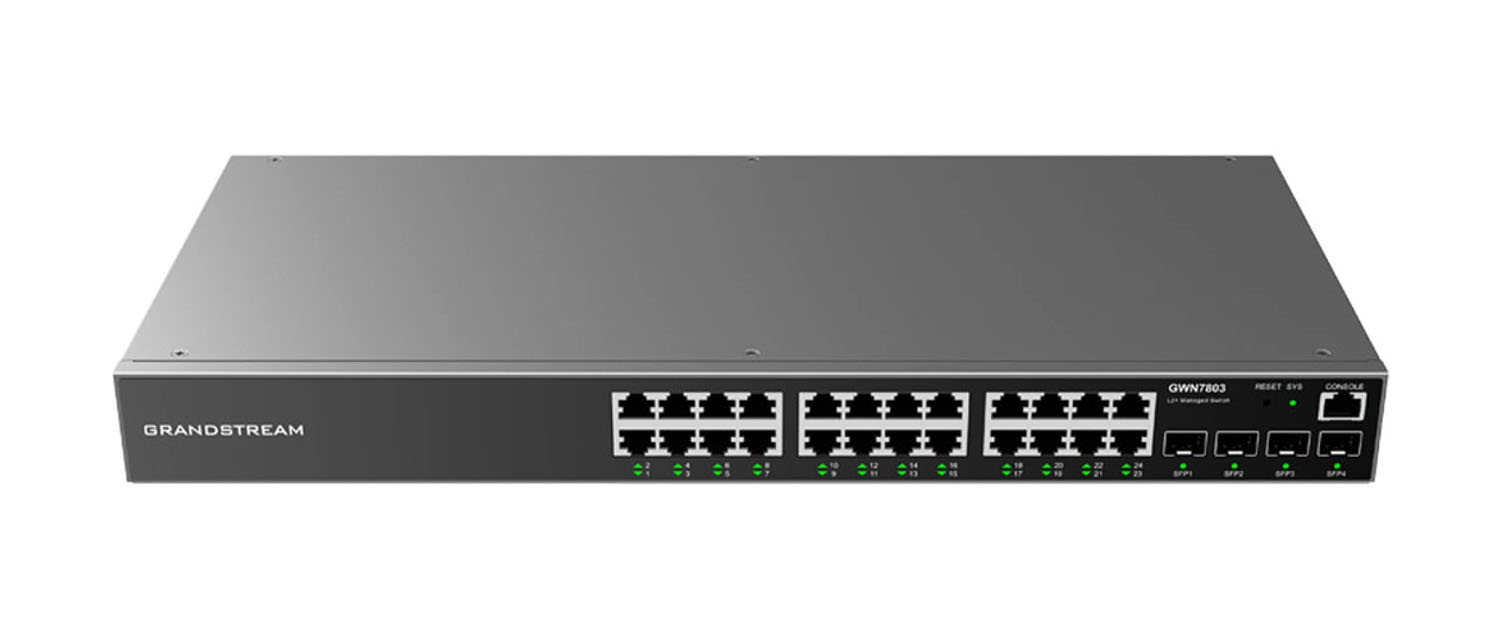 Grandstream GWN7803 zarządzalny switch (przełącznik) Layer 2 / 2+ 24x GE, 4x SFP