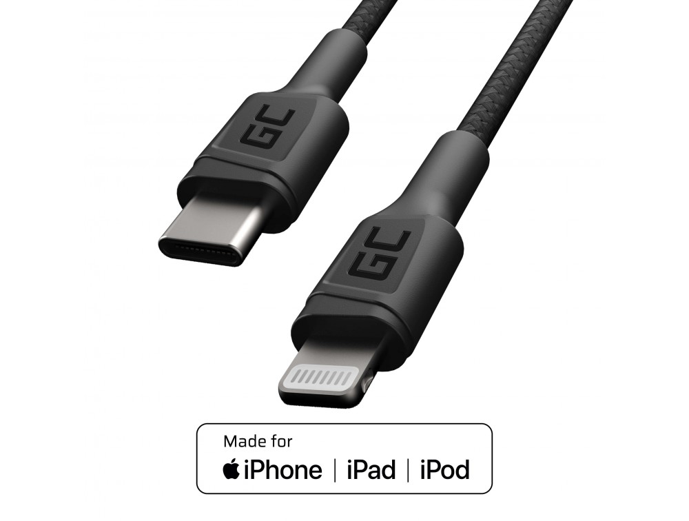 Green Cell KABGC07 Kabel USB-C - Lightning 100cm Power Delivery (certyfikat Apple MFi)