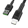 Green Cell KABGC12 Ray USB-A - Lightning Białe podświetlenie LED 200cm Apple 2.4A fast charging
