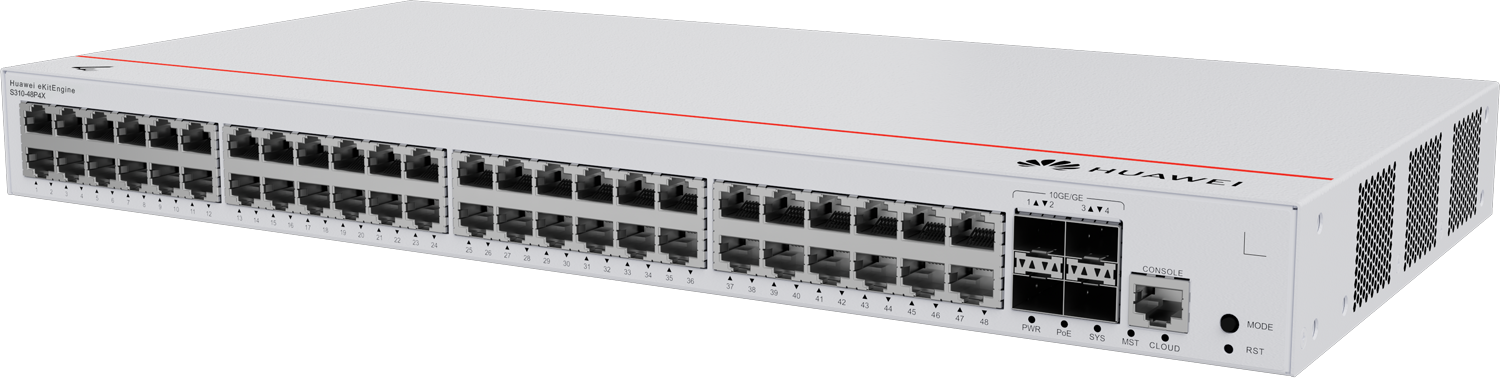 Huawei eKitEngine S310-48P4X switch L2+ 48x GE, 4x SFP+, 48x PoE+ (802.3af/at), 380 W