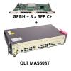 Huawei MA5608T terminal OLT z 8 portową płytą GPON H807GPBH (wkładki C+ w zestawie), 2 płyty MCUD (1G), zasilanie DC MPWC