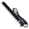 Listwa zasilająca rack 19", 8 gniazd, włącznik, kabel 2m