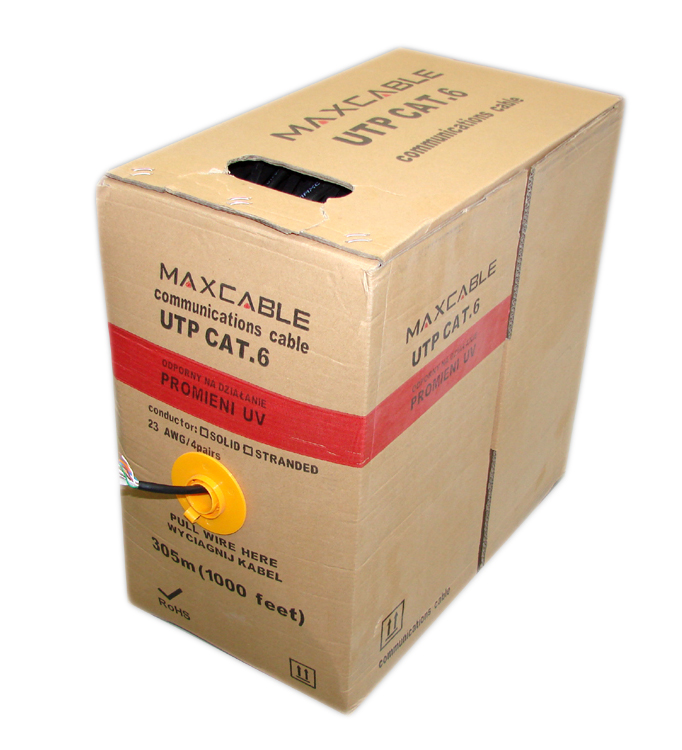 Maxcable kabel FTP kat. 6, miedziany, żelowany, 305m