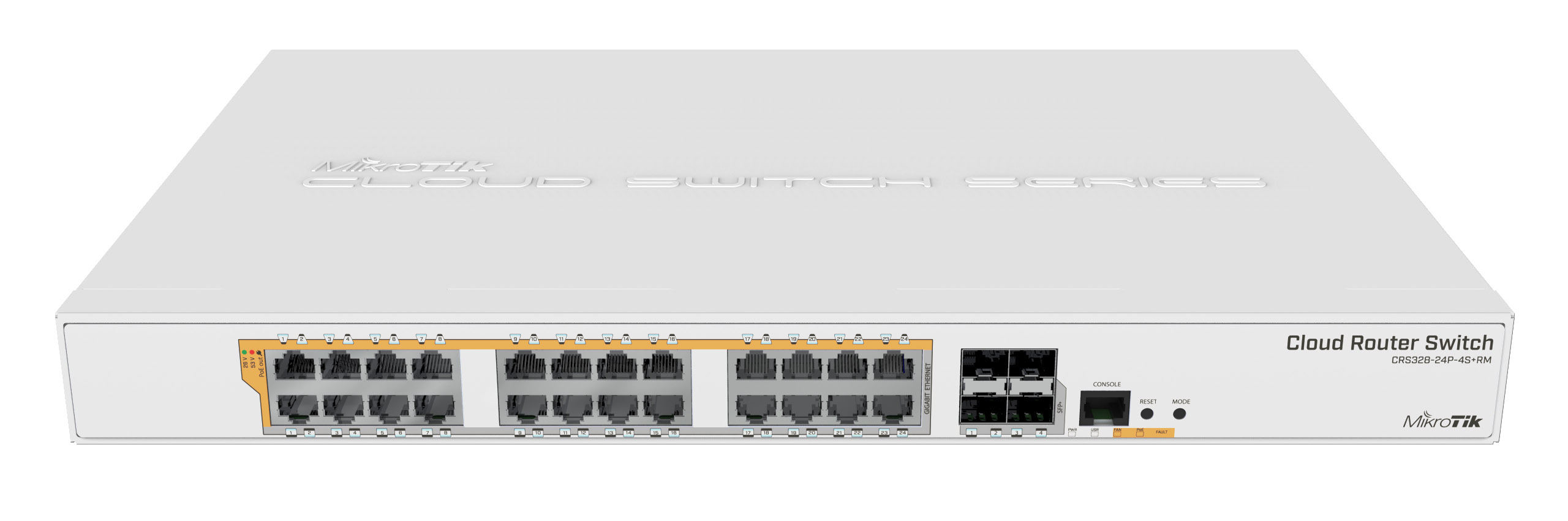 MikroTik Cloud Router Switch CRS328-24P-4S+RM PoE pasywne / 802.3af/at, 24x GE, 4x SFP+ dual boot