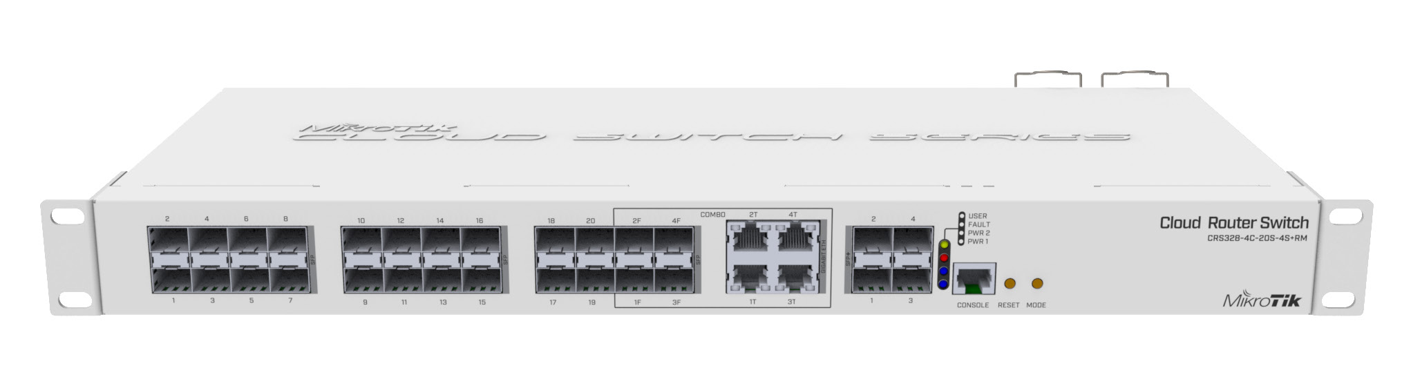 MikroTik Cloud Router Switch CRS328-4C-20S-4S+RM dual boot, 20x SFP, 4x Combo, 4x SFP+