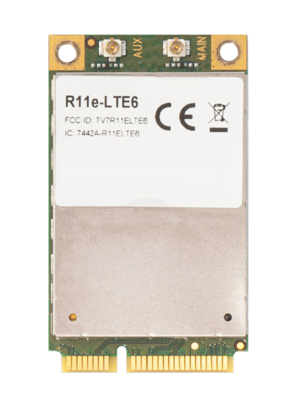 MikroTik RouterBOARD R11e-LTE kata / moduł LTE miniPCIe kat. 6 300Mb/s / 50Mb/s