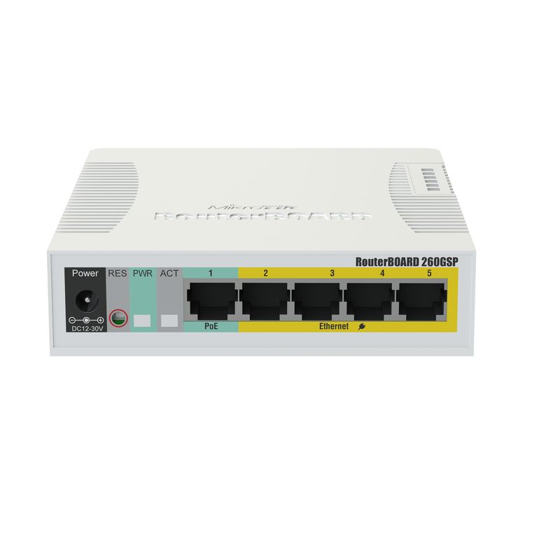 MikroTik RouterBOARD CSS106-1G-4P-1S (RB260GSP) switch 5x gigabit Ethernet 4x PoE OUT 1x SFP