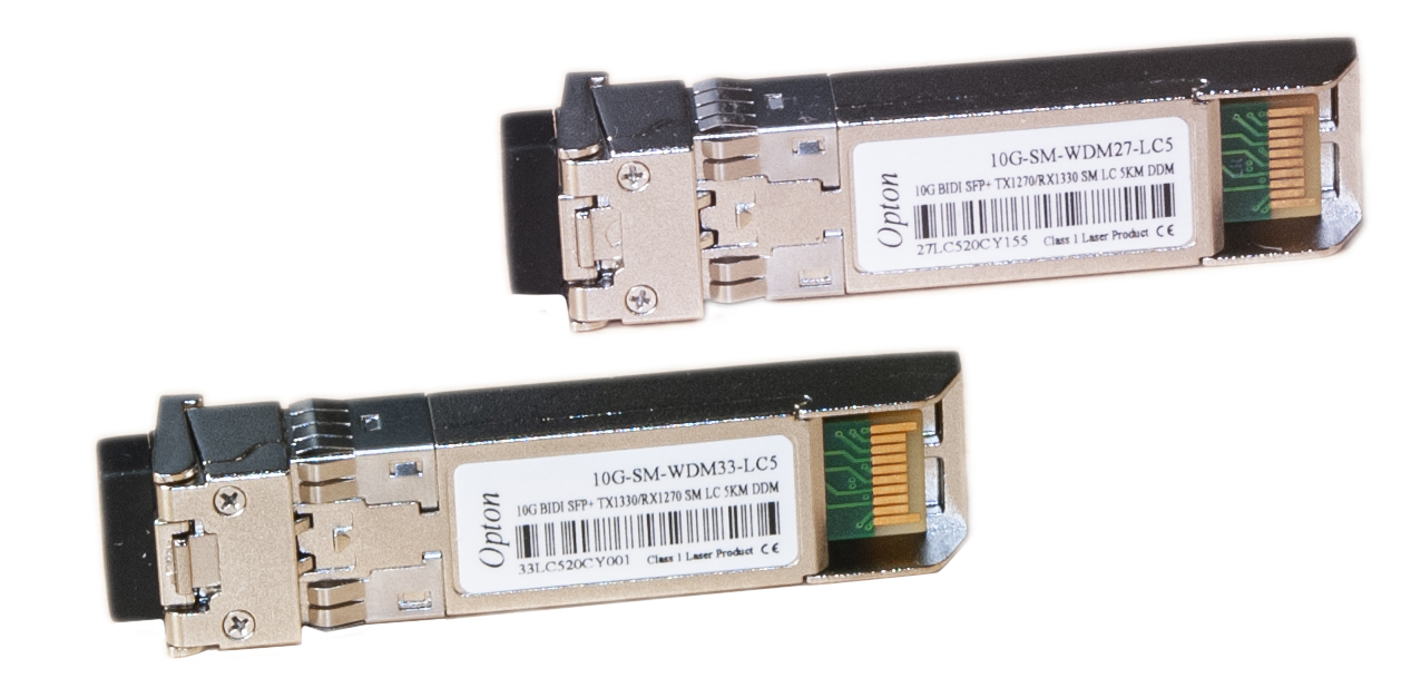 Opton 10G-SM-WDM-LC5 wkładka / moduł SFP+ WDM, 10Gb/s, SM LC, 1270/1330nm, 5km, para