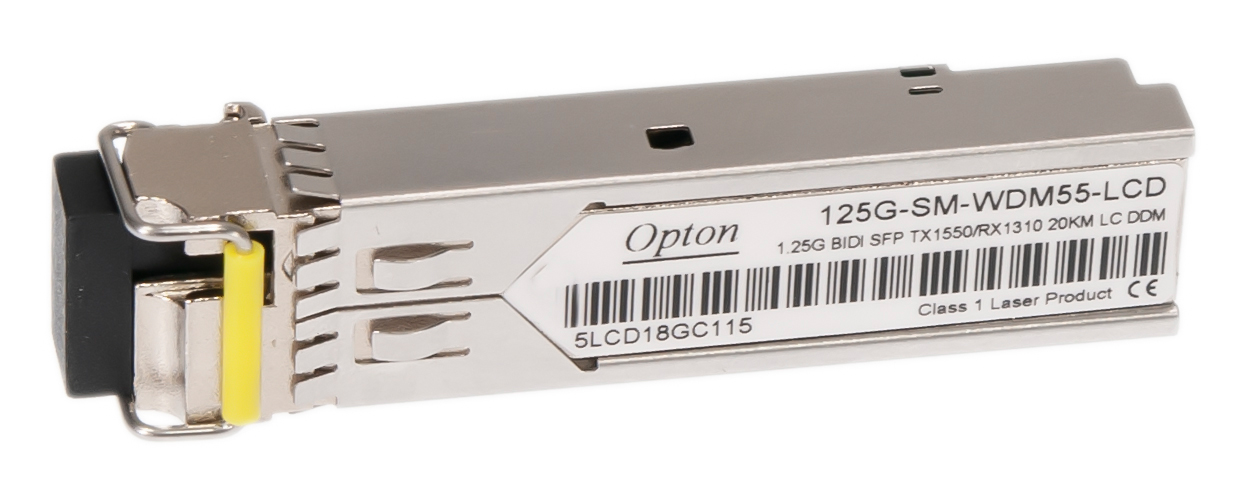 OPTON 125G-SM-WDM55-LC-D SFP WDM, 1.25Gbps, SM LC, 16dB, 20km, TX1550, DDM