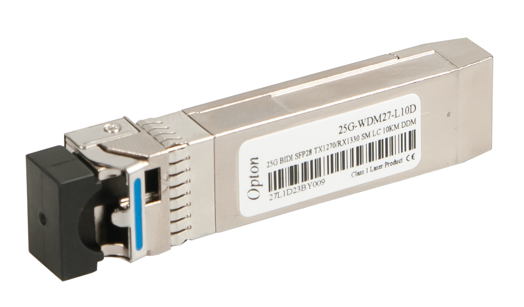 Opton 25G-SM-WDM27-L10D wkładka SFP28 WDM (BIDI) 25 Gb/s, SM, TX1270/RX1330, LC/UPC, 10km, DDM