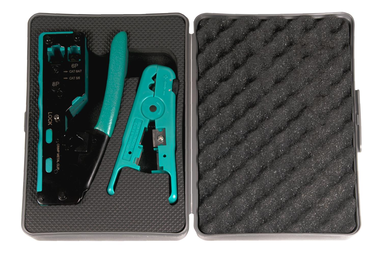 Opton 7088K zaciskarka do przelotowych wtyków RJ45 ze stripperem