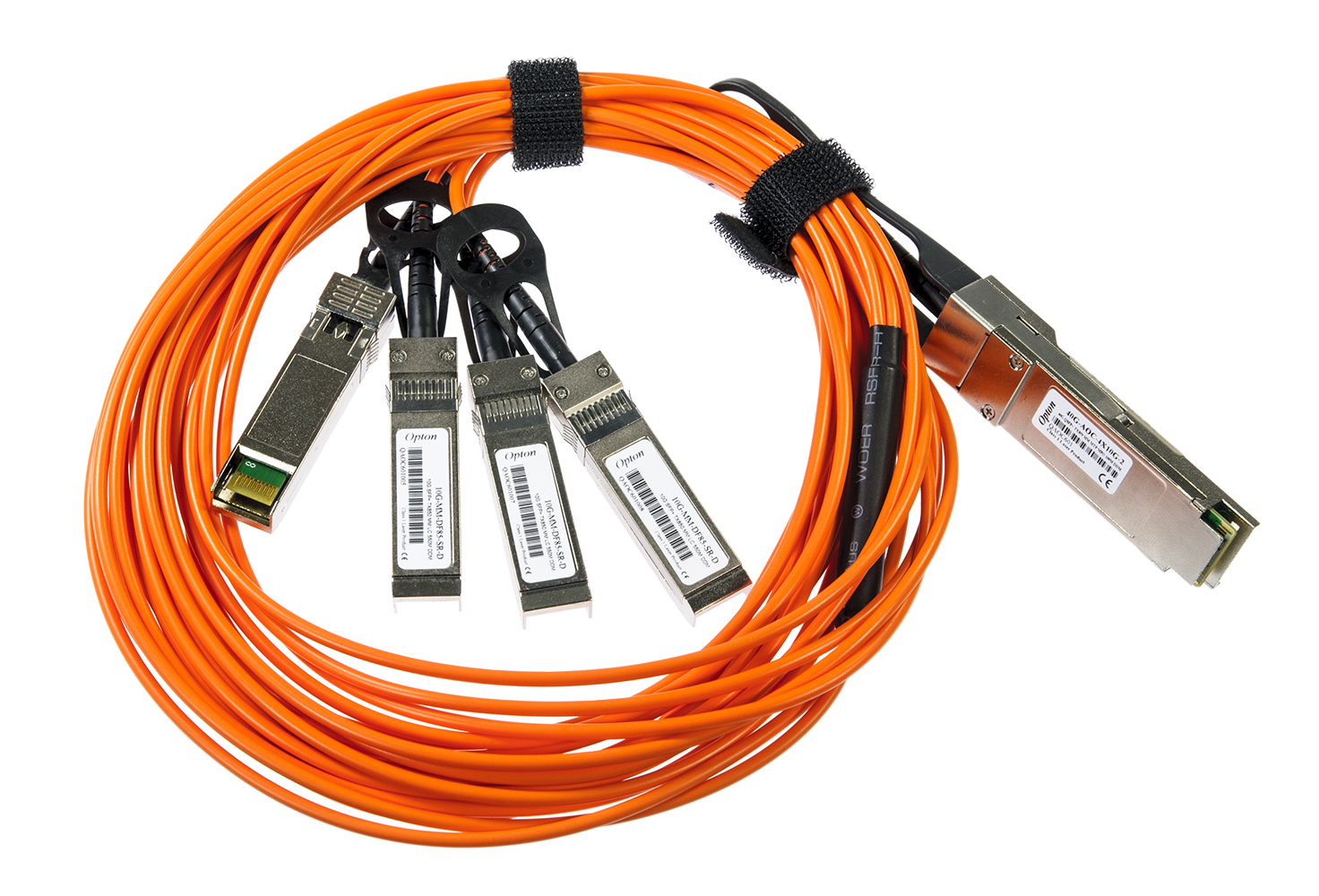 OPTON Active Optical Cable QSFP+ 40Gbps to 4x SFP+ 10Gbps 2m