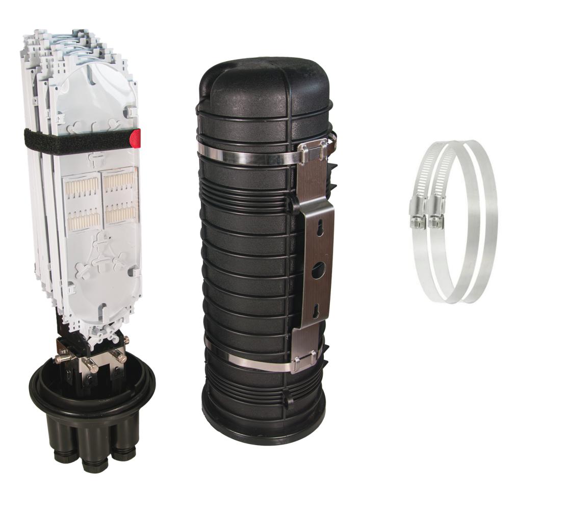 Opton FOSC-R-D-144 kopułkowa mufa światłowodowa DOME 144J (6x 24), 5 wejść z dławikami