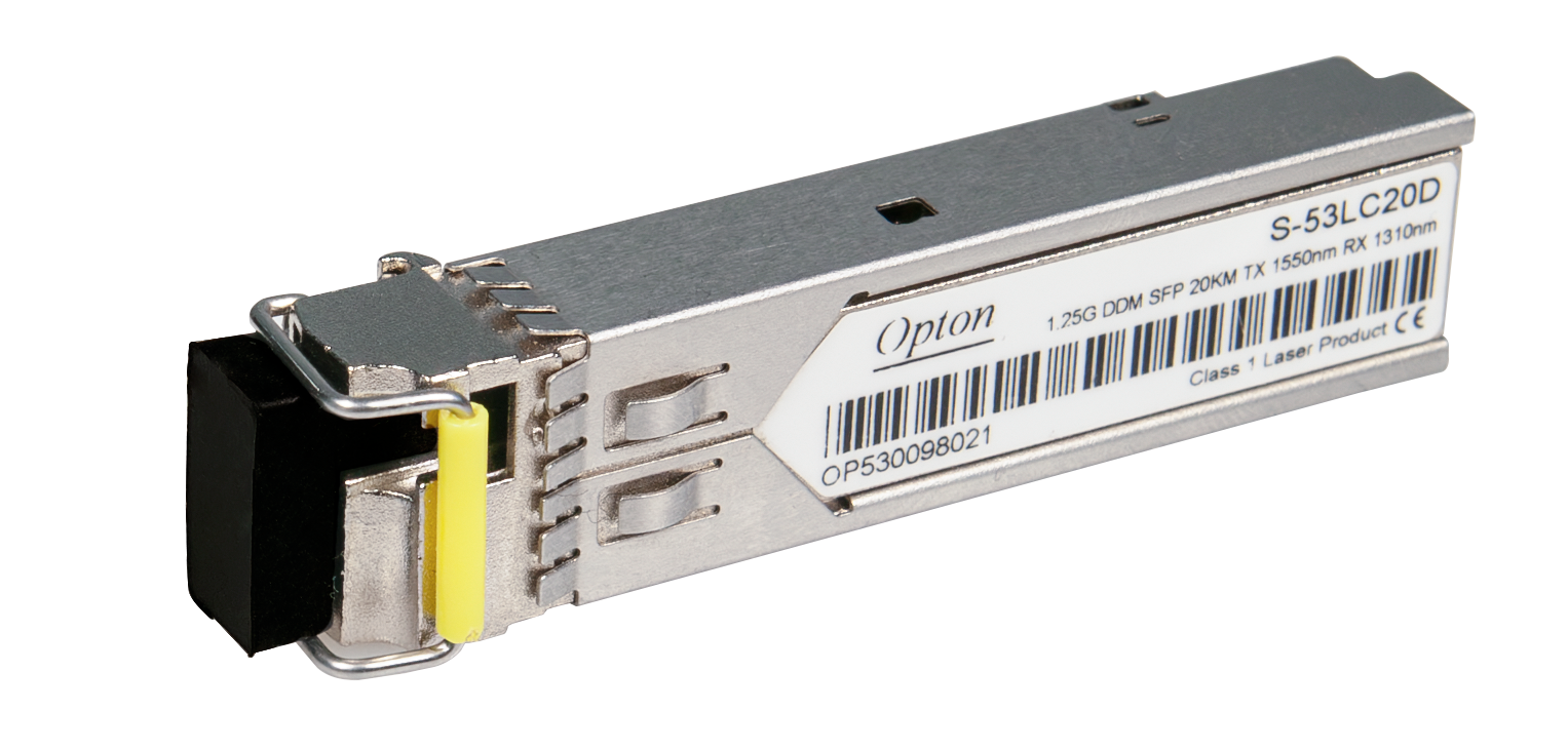 Opton S-53LC20D SFP WDM, 1.25Gbps, SM LC, 16dB, 20km, TX1550, DDM