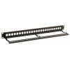 Patchpanel, 24 otwory na keystone, Rack 19" 1U, organizer kabli