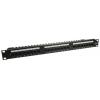 Patchpanel, 24 porty UTP kat. 6, standard rack 19", wysokość 1U, złącza krone LSA, organizer