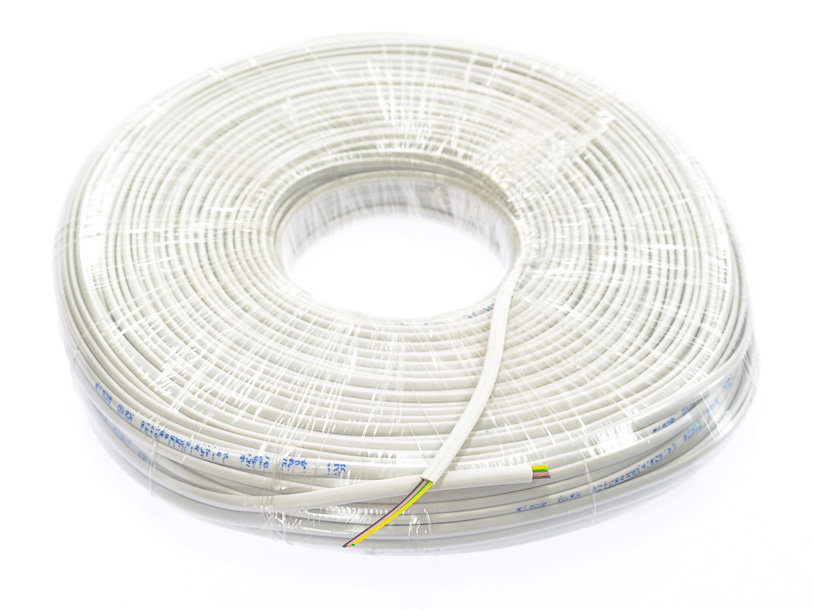 Płaski przewód telefoniczny,100m biały