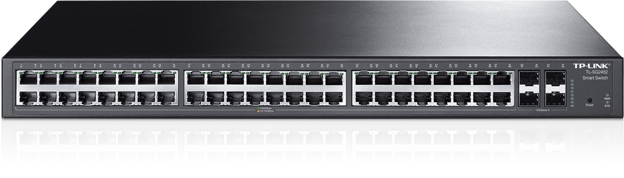 Przełącznik Smart, 48 portów Gb, 4 sloty SFP TL-SG2452