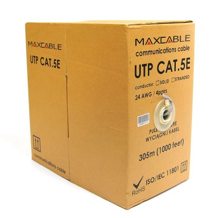 Maxcable kabel UTP kat. 6, miedziany, powłoka PVC, 305m