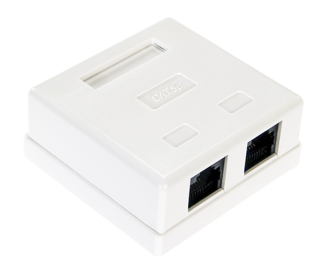 Puszka natynkowa, kat. 5e, 2x RJ45, UTP