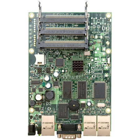 RouterBOARD RB433AH, 3x LAN, 3x MiniPCI, 128MB SD-RAM i 64MB FLASH