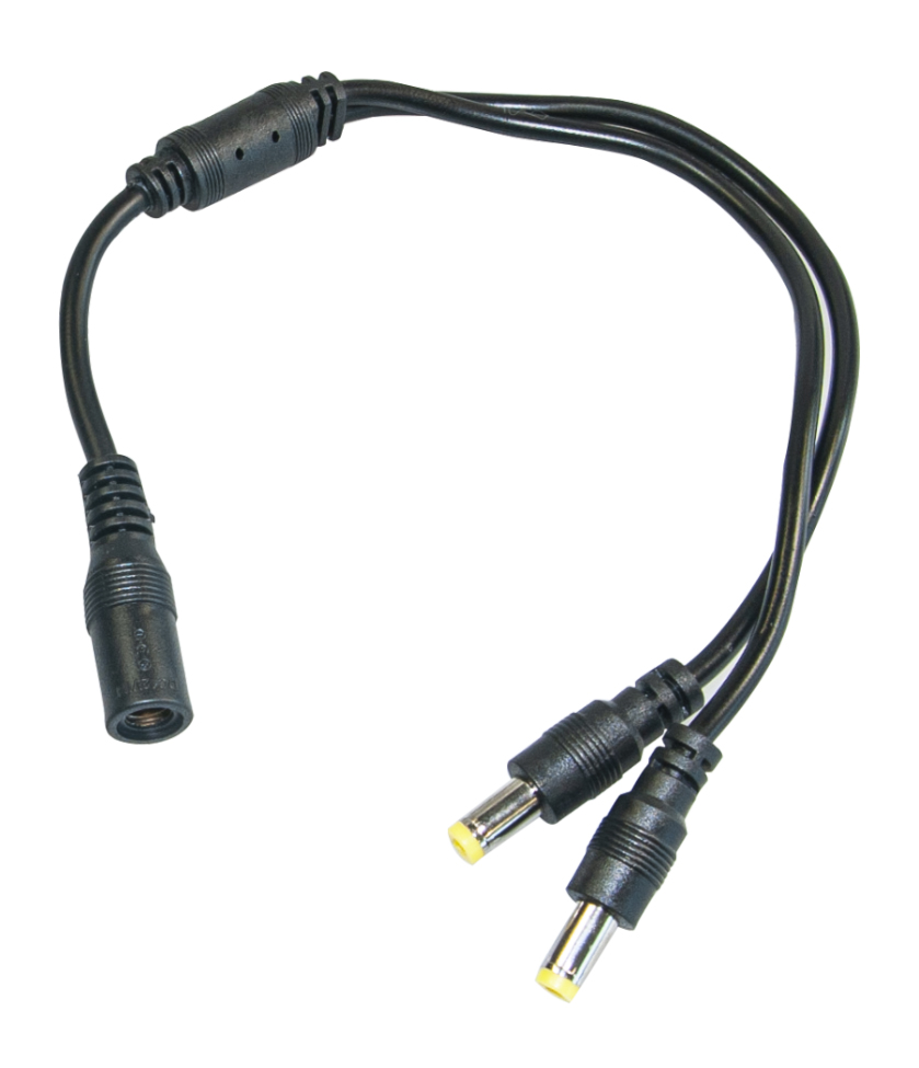 Rozdzielacz zasilania 1 gniazdo 2 wtyki 2,1 x 5,5 mm