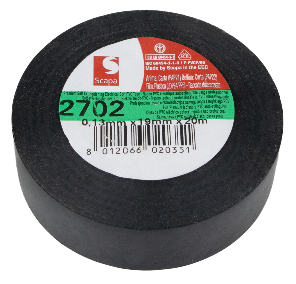 Scapa 2702 taśma izolacyjna 19 mm, 20 m, czarna