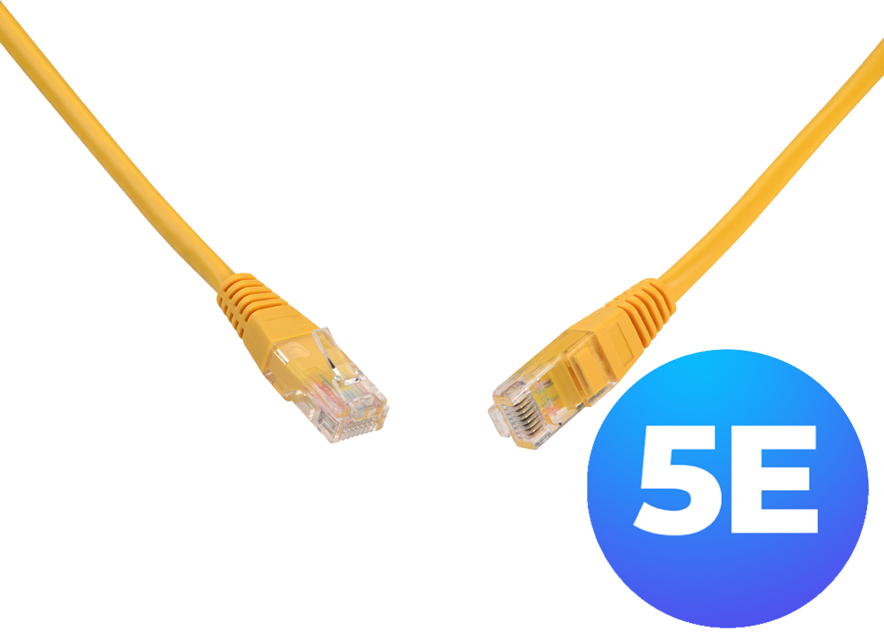 Solarix C5E-155YE-5MB patchcord UTP kat. 5e, kolor żółty, długość 5 m