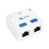 Solarix SX288-5E-STP-WH natynkowe gniazdko ekranowane kat. 5e, 2x RJ45