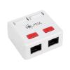 Solarix SX288-5E-UTP-WH natynkowe gniazdo nieekranowane kat. 5e, 2x RJ45