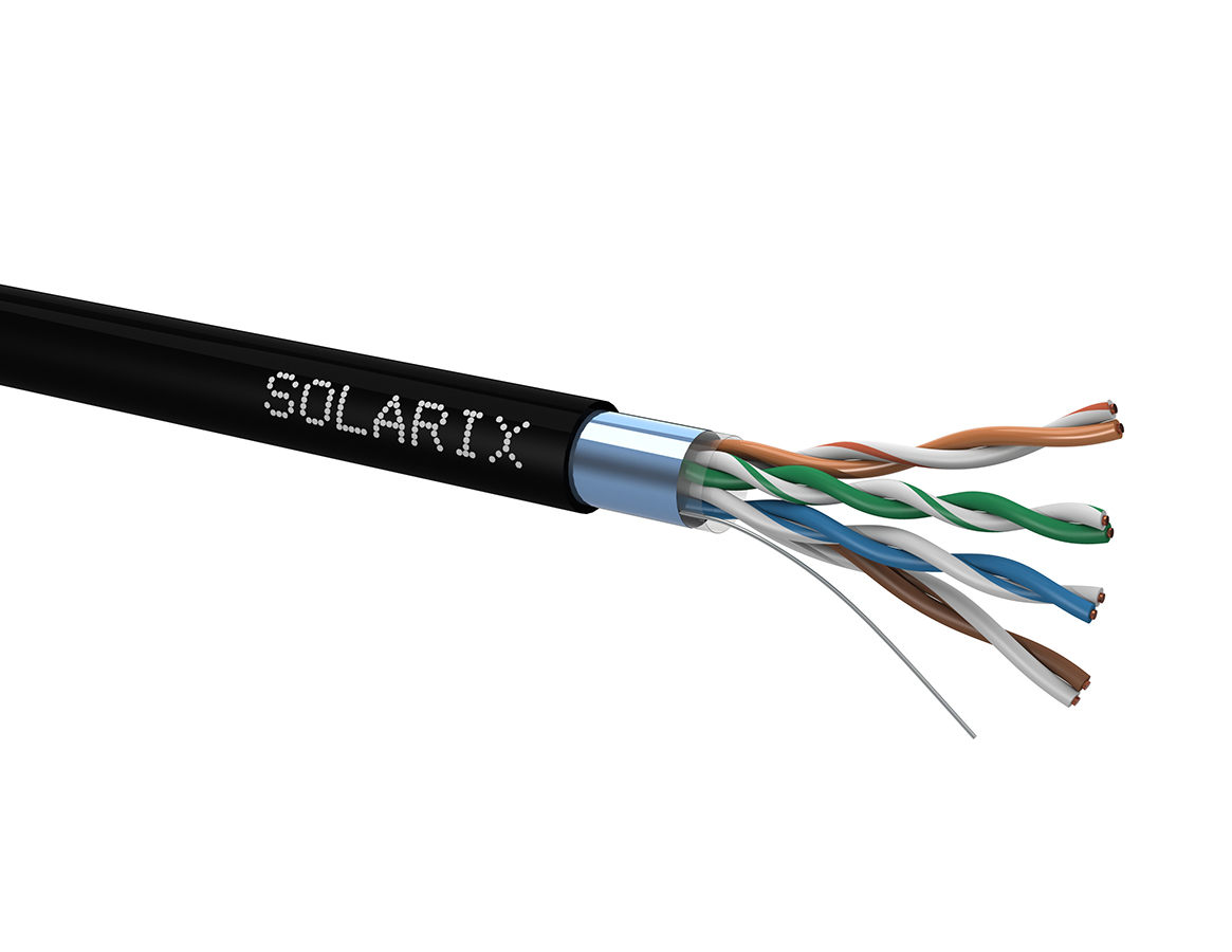 Solarix SXKD-5E-FTP-PE kabel FTP kat. 5e, miedziany, zewnętrzny PE, 305m (karton)