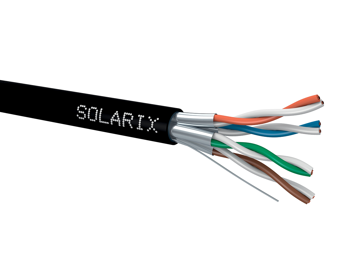Solarix SXKD-6A-STP-PE kabel STP kat. 6A, miedziany, zewnętrzny PE, 500m