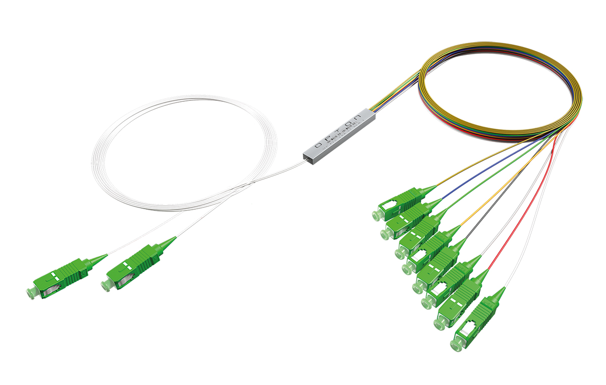 Splitter PLC 2x8 steel box SM 0.9mm 1m SC/APC