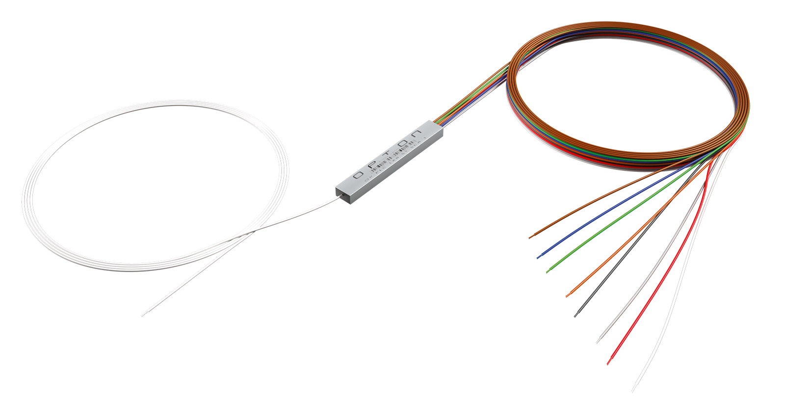 Splitter symetryczny PLC 1x8 steel box SM 0.9mm 1,8m