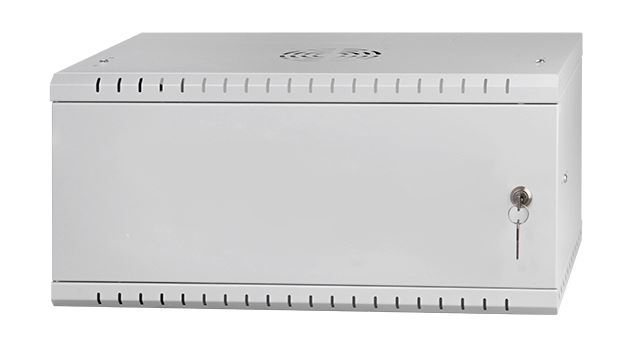 Stalflex RC19-4U-350MG szafa Rack 19" 4U 450 mm, drzwi pełne, szara (wisząca)