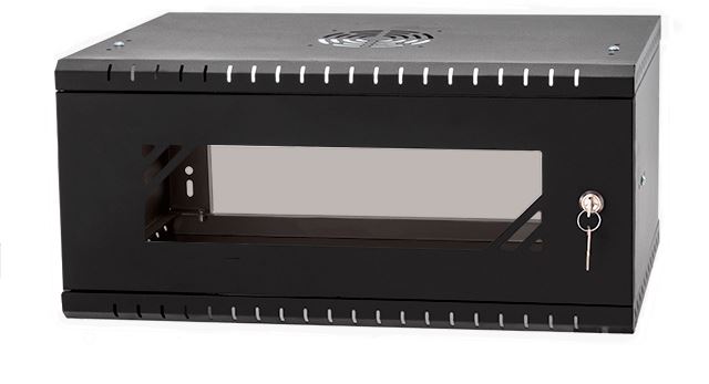 Stalflex RC19-4U-450GB szafa Rack 19" 4U 450 mm, drzwi szklane, czarna (wisząca)