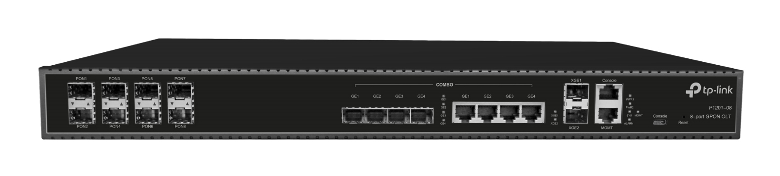TP-Link P1201-08 terminal GPON OLT 8 portowy, uplink 4x combo GE 2x SFP+