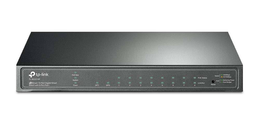 TP-Link SG2210P switch (przełącznik) Smart PoE, 8x gigabit Ethernet, 8x PoE (802.3af/at), 2x SFP