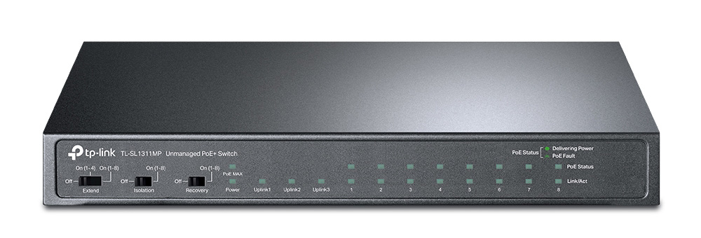 TP-Link SL1311MP switch (przełącznik) desktop 8x FE 3x GE 8x PoE OUT (802.3af/at)