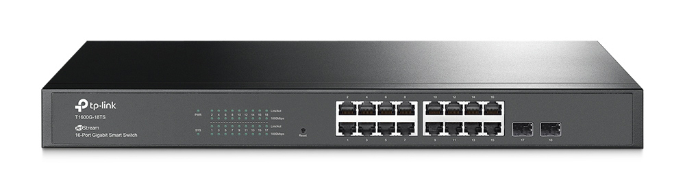 TP-Link T1600G-18TS (SG2216) switch (przełącznik) Smart JetStream, 16x GE 2x SFP