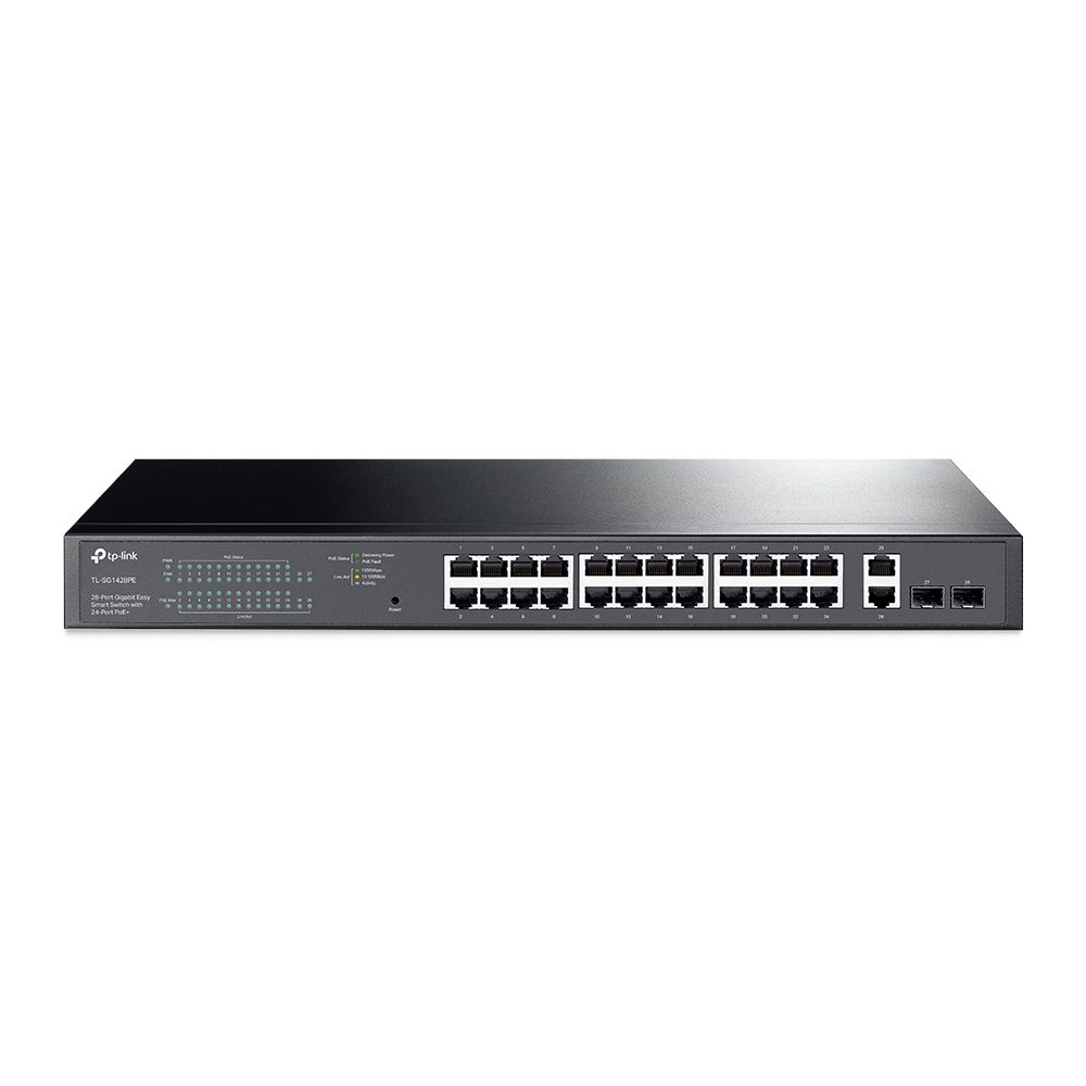 TP-Link TL-SG1428PE Przełącznik Easy Smart PoE+ 26x GE, 2x SFP, 24x PoE OUT (802.3af/at)